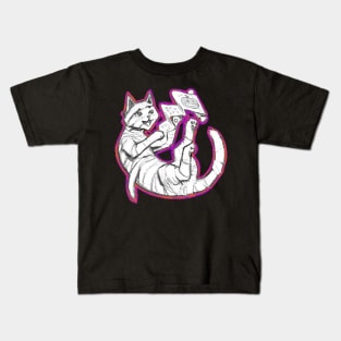 Halloween Mummy Cat B&W Kids T-Shirt